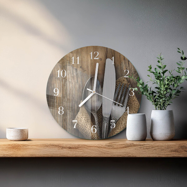 Horloge ronde Couverts