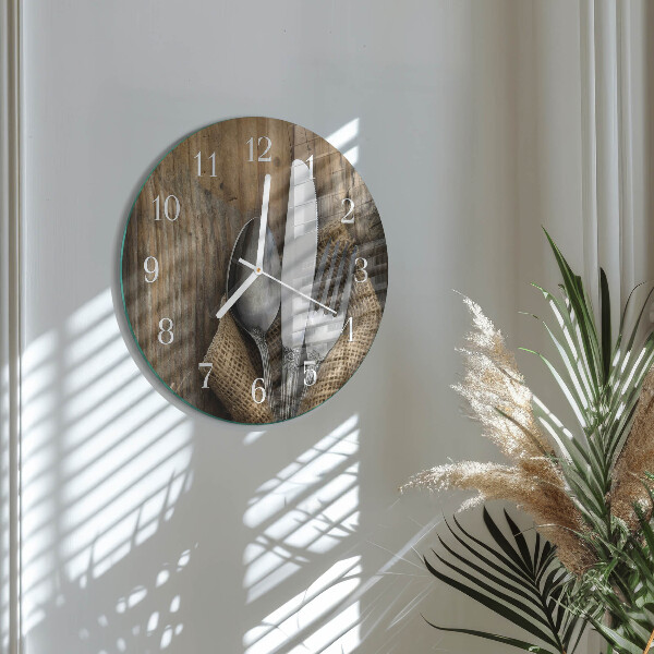 Horloge ronde Couverts