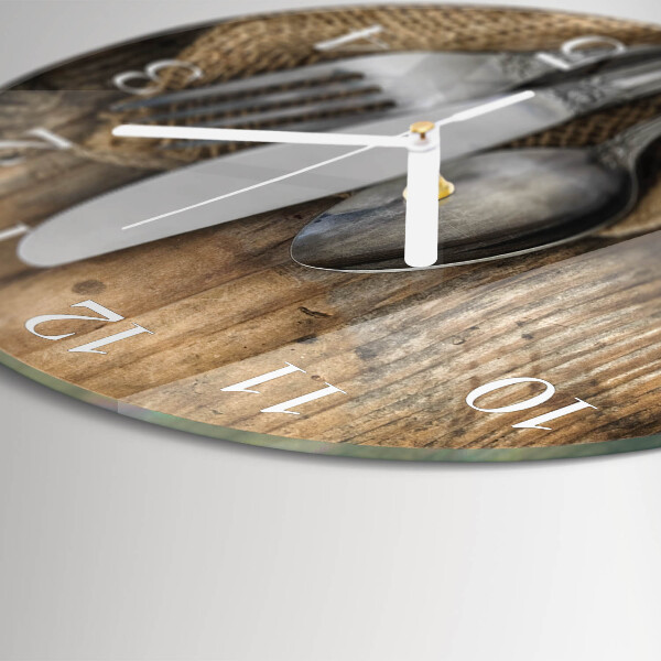 Horloge ronde Couverts