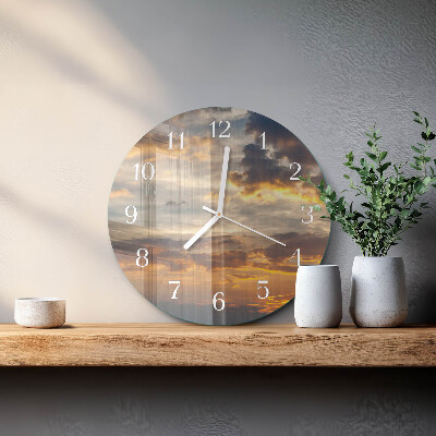 Horloge ronde Coucher de soleil