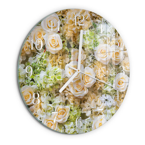 Horloge ronde Fleurs élégantes