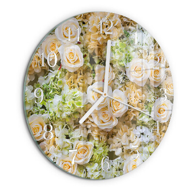 Horloge ronde Fleurs élégantes