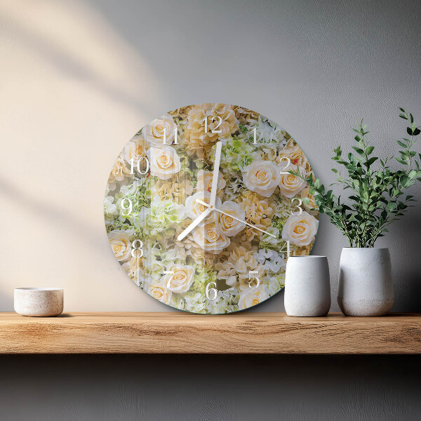 Horloge ronde Fleurs élégantes