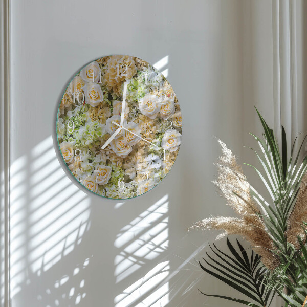 Horloge ronde Fleurs élégantes