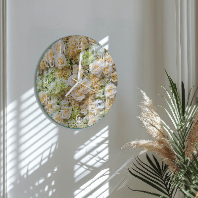 Horloge ronde Fleurs élégantes