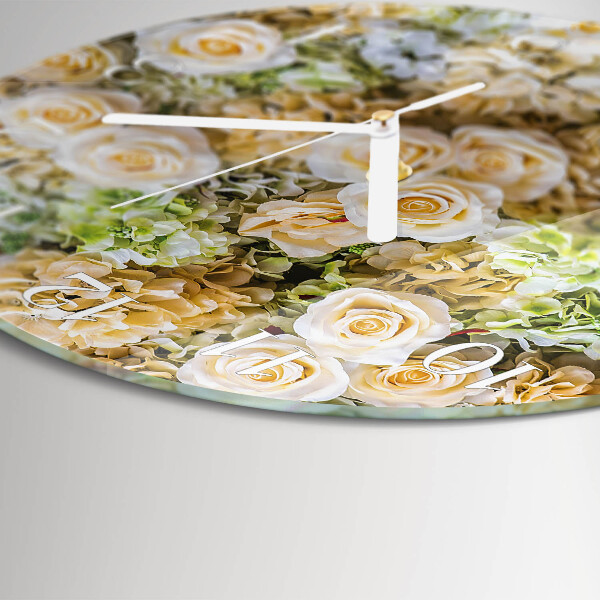 Horloge ronde Fleurs élégantes