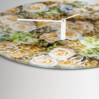 Horloge ronde Fleurs élégantes
