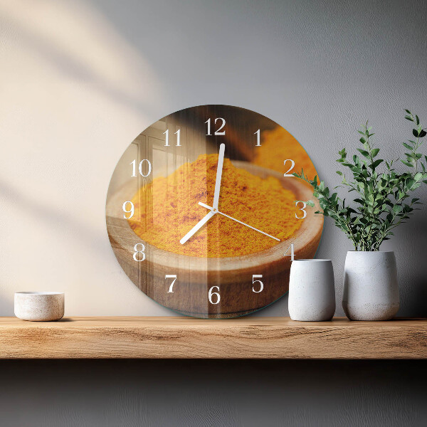 Horloge ronde Curcuma