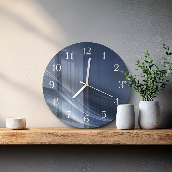 Horloge ronde Vagues bleues