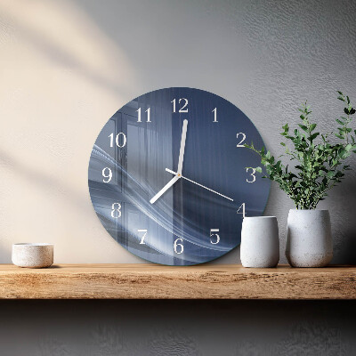 Horloge ronde Vagues bleues