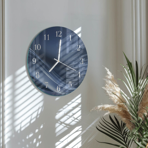 Horloge ronde Vagues bleues
