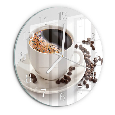 Horloge ronde Une tasse de café