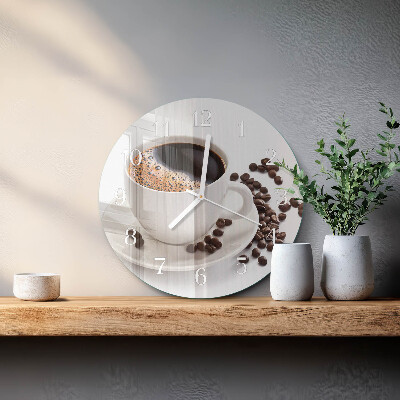 Horloge ronde Une tasse de café