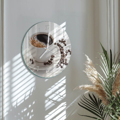 Horloge ronde Une tasse de café