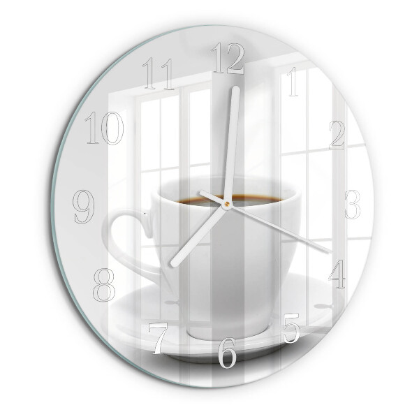 Horloge ronde Une tasse de café