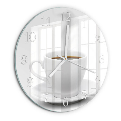 Horloge ronde Une tasse de café