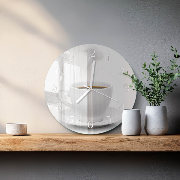 Horloge ronde Une tasse de café