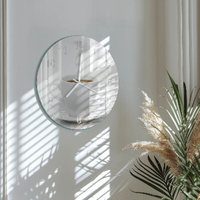 Horloge ronde Une tasse de café