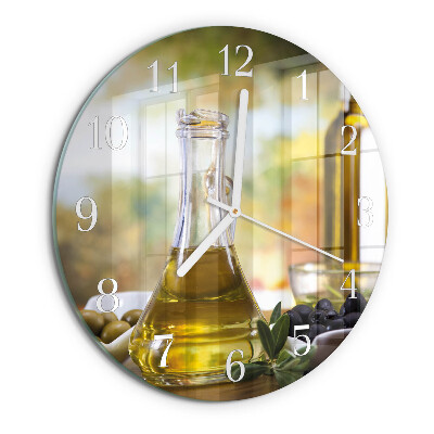 Horloge ronde huile d'olive