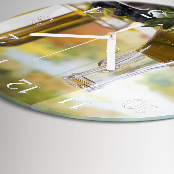 Horloge ronde huile d'olive