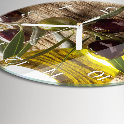 Horloge ronde huile d'olive