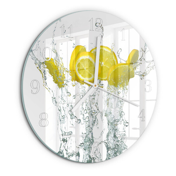 Horloge ronde Eau citronnée