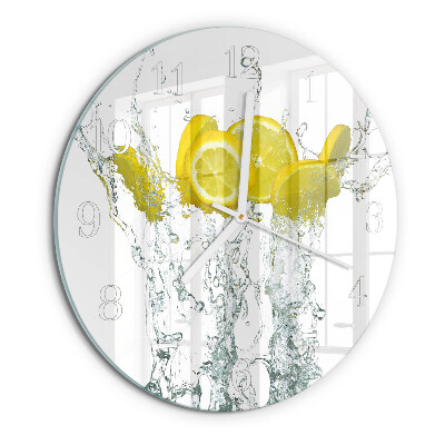 Horloge ronde Eau citronnée