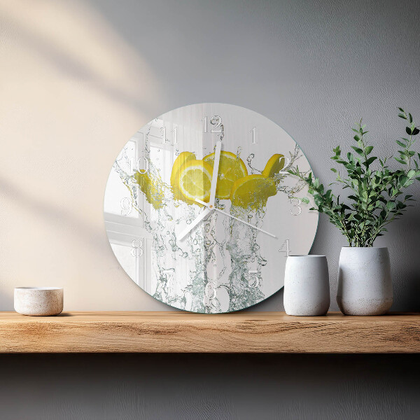 Horloge ronde Eau citronnée