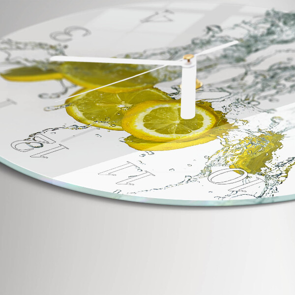 Horloge ronde Eau citronnée