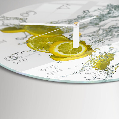 Horloge ronde Eau citronnée