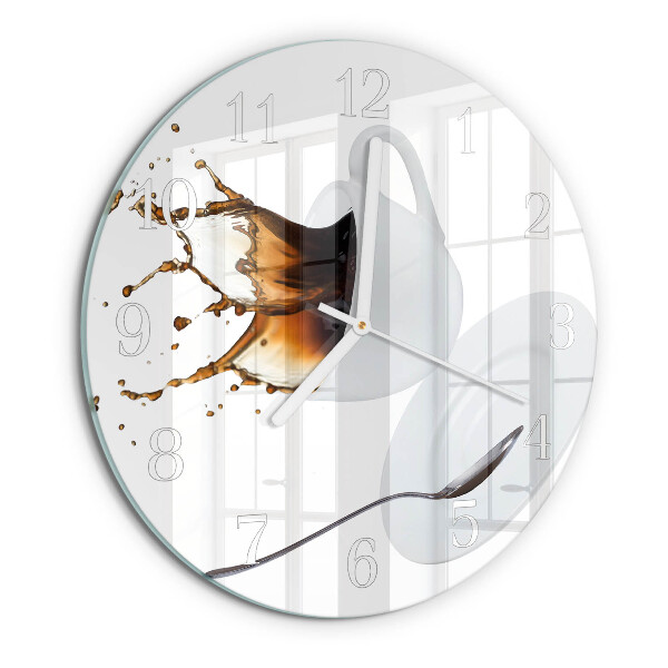 Horloge ronde Une tasse de café