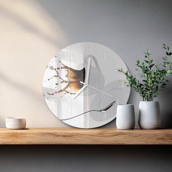 Horloge ronde Une tasse de café