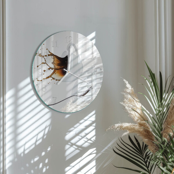 Horloge ronde Une tasse de café