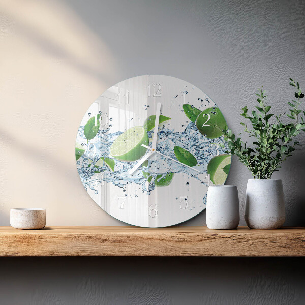 Horloge ronde Citrons verts