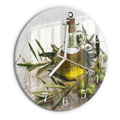 Horloge ronde huile d'olive