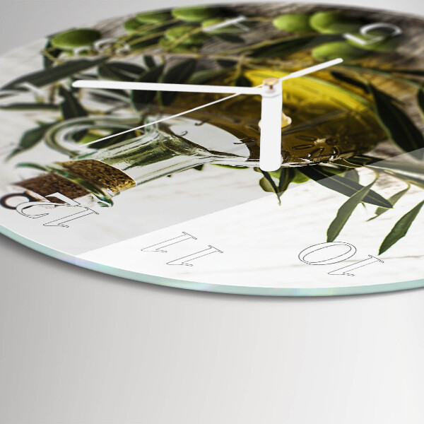 Horloge ronde huile d'olive
