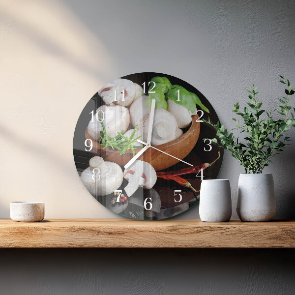 Horloge ronde Champignons