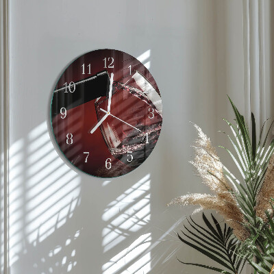 Horloge ronde Verre à vin