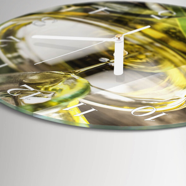 Horloge ronde huile d'olive