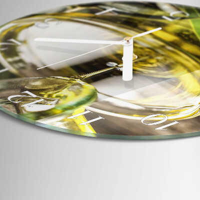 Horloge ronde huile d'olive