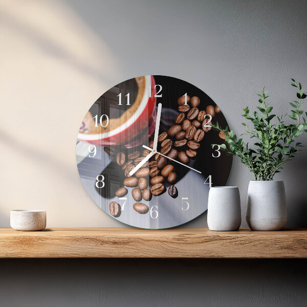Horloge ronde Une tasse de café