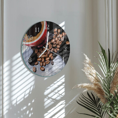 Horloge ronde Une tasse de café