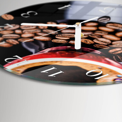 Horloge ronde Une tasse de café