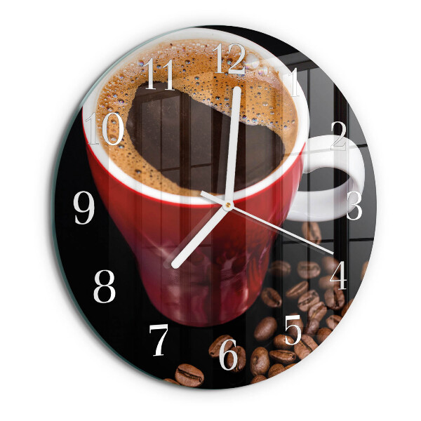 Horloge ronde Une tasse de café