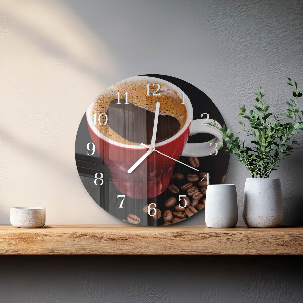 Horloge ronde Une tasse de café