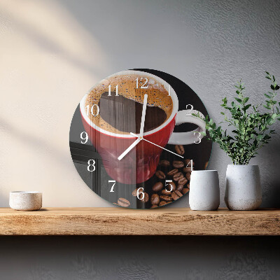 Horloge ronde Une tasse de café