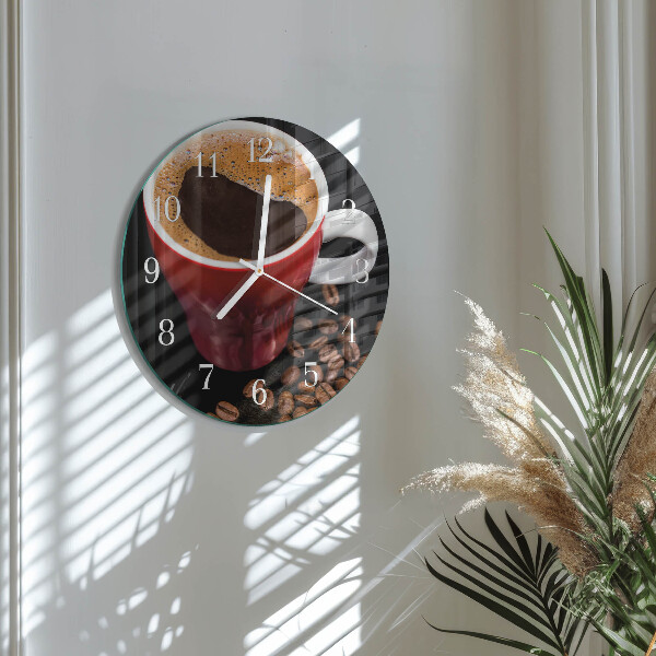 Horloge ronde Une tasse de café