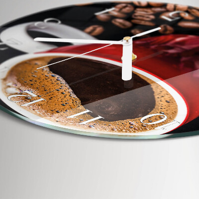 Horloge ronde Une tasse de café