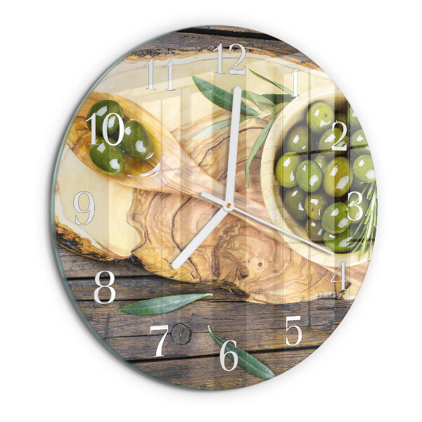 Horloge ronde Bois d'olivier