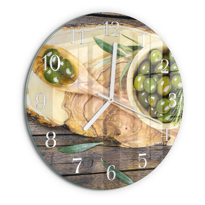 Horloge ronde Bois d'olivier